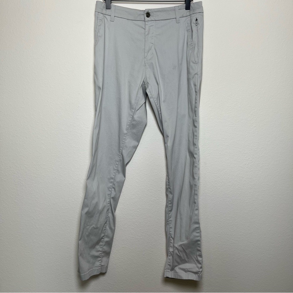 Birddogs Men Chino Pants 30x32 Gray Straight Leg‎ Golf Casual Zip Pockets